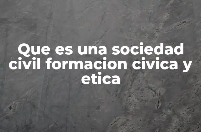 Que es una Sociedad Civil Formacion Civica y Etica