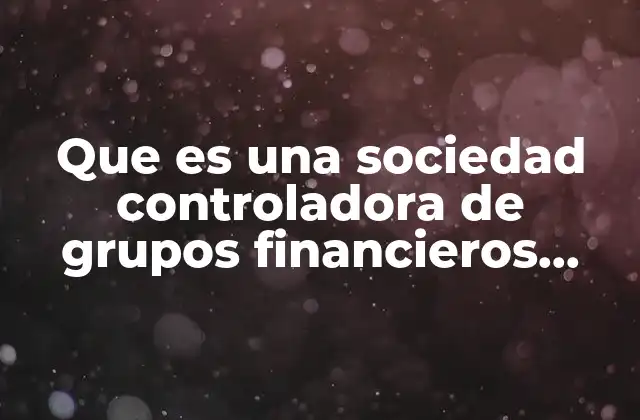 Estructura y funciones de las sociedades controladoras en el sistema financiero