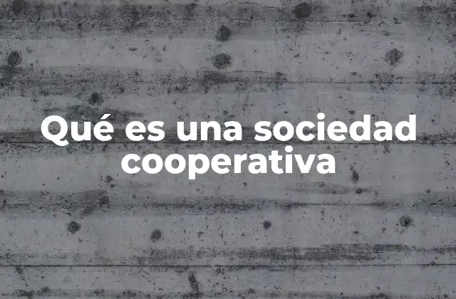 Qué es una Sociedad Cooperativa