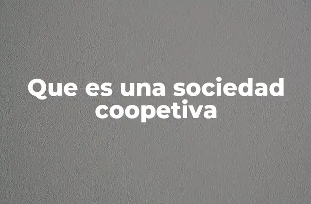 Que es una Sociedad Coopetiva
