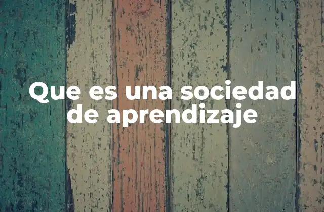 Que es una Sociedad de Aprendizaje