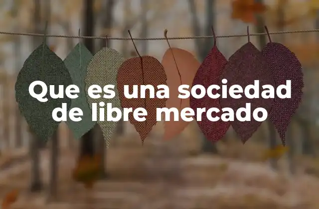 Que es una Sociedad de Libre Mercado