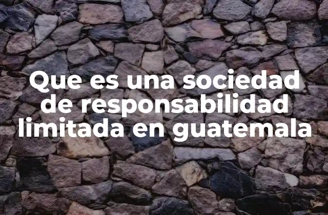 Que es una Sociedad de Responsabilidad Limitada en Guatemala