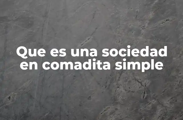 Que es una Sociedad en Comadita Simple