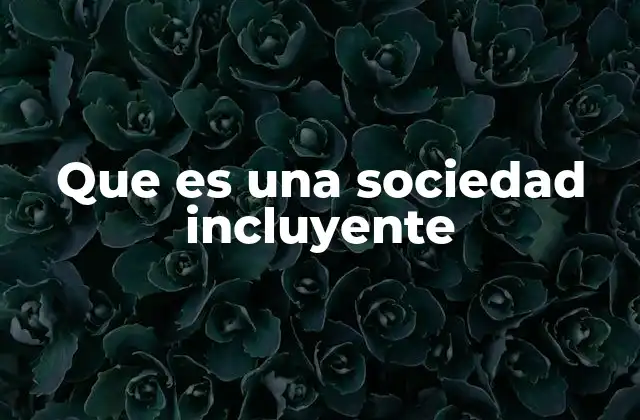 Que es una Sociedad Incluyente