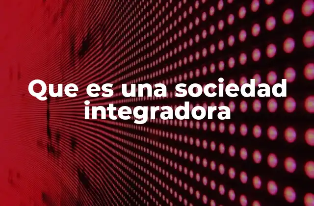 Que es una Sociedad Integradora