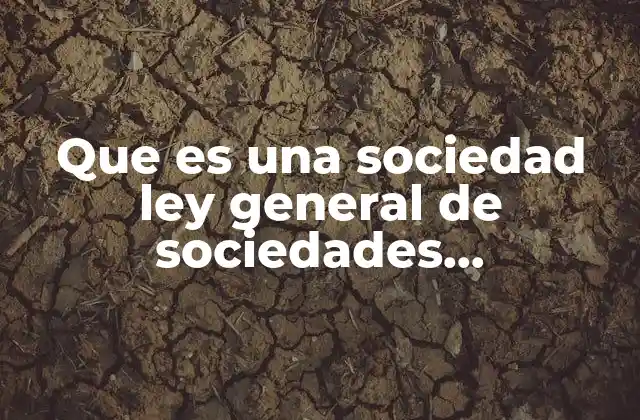 Que es una Sociedad Ley General de Sociedades Mercantiles