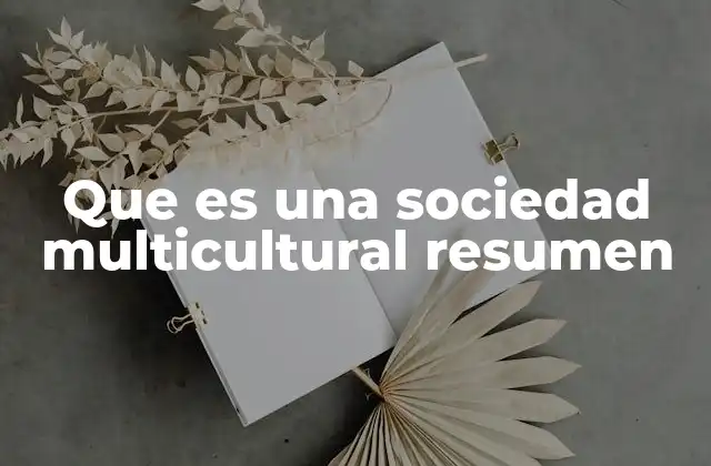 Que es una Sociedad Multicultural Resumen