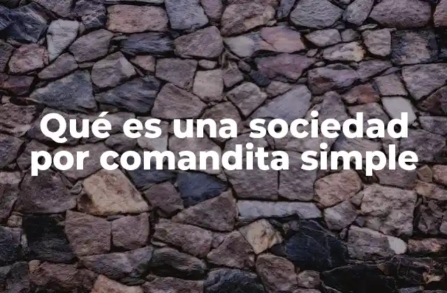Qué es una Sociedad por Comandita Simple