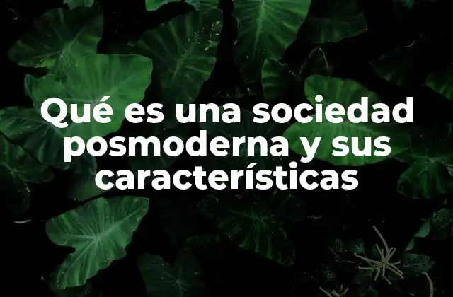 Qué es una Sociedad Posmoderna y Sus Características