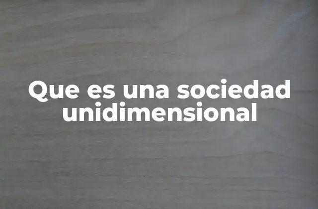 Que es una Sociedad Unidimensional