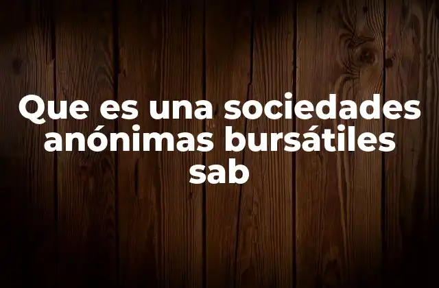 Características esenciales de las sociedades anónimas bursátiles