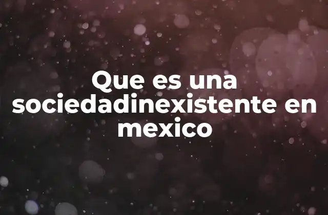 Que es una Sociedadinexistente en Mexico