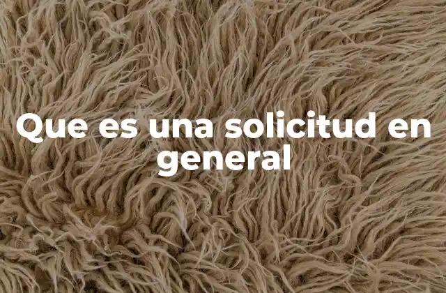 Que es una Solicitud en General