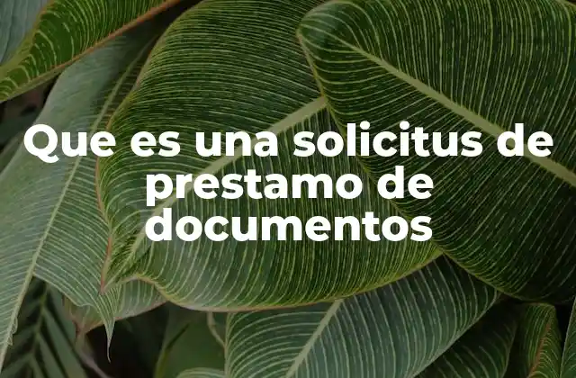 Que es una Solicitus de Prestamo de Documentos 2 La importancia del préstamo de documentos en el trámite administrativo