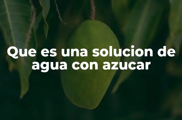 Que es una Solucion de Agua con Azucar