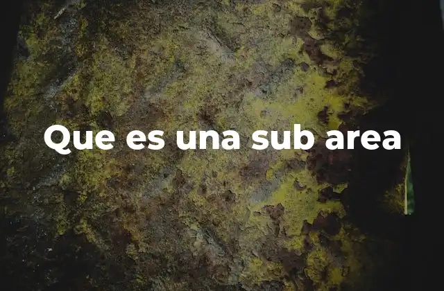 Que es una Sub Area 2 La importancia de identificar subáreas en el desarrollo profesional