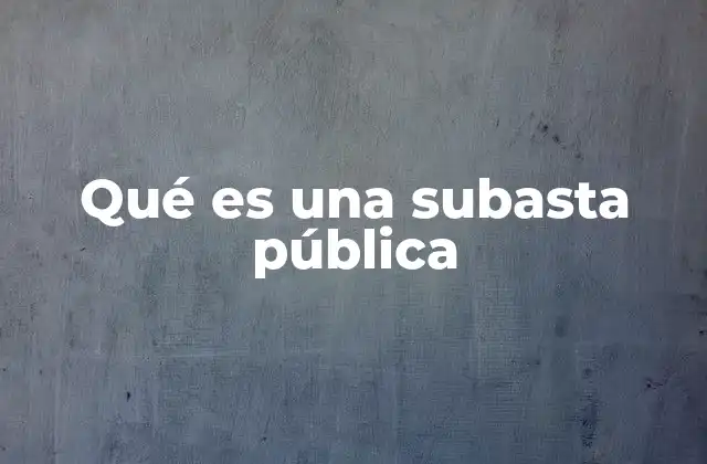 Qué es una Subasta Pública