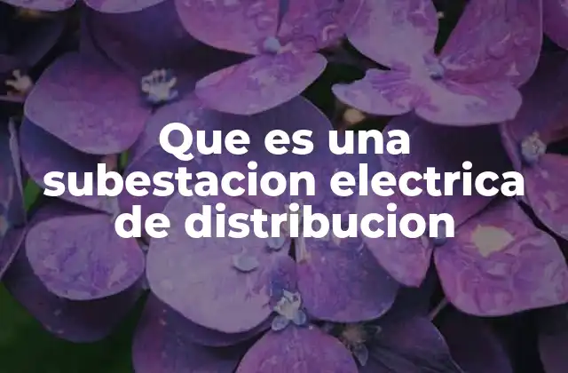 Que es una Subestacion Electrica de Distribucion