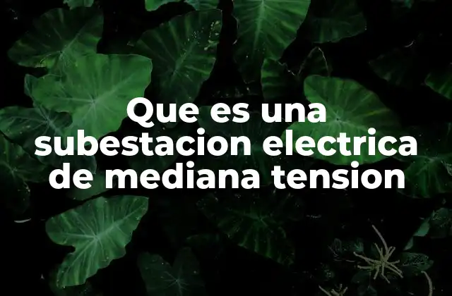 Que es una Subestacion Electrica de Mediana Tension