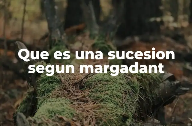 Que es una Sucesion Segun Margadant