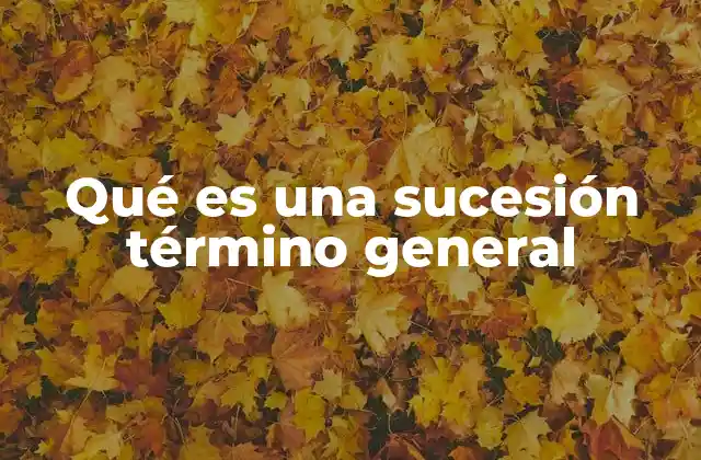 Qué es una Sucesión Término General