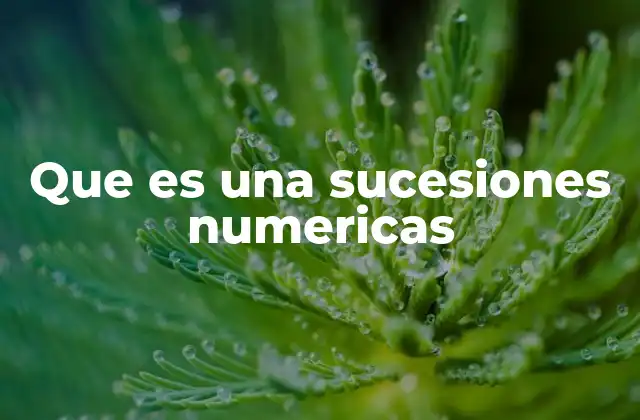 Que es una Sucesiones Numericas