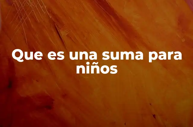 Que es una Suma para Niños