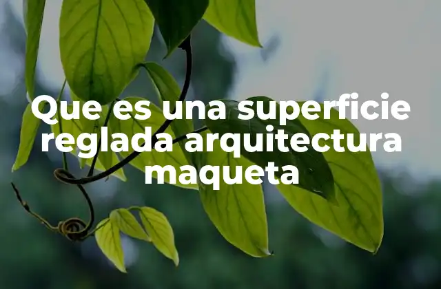 Que es una Superficie Reglada Arquitectura Maqueta