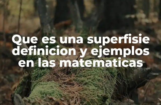 Que es una Superfisie Definicion y Ejemplos en las Matematicas