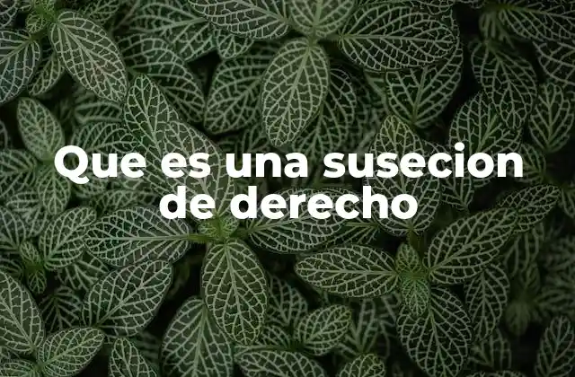 Que es una Susecion de Derecho