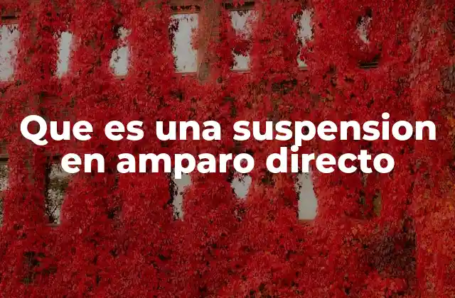 Que es una Suspension en Amparo Directo
