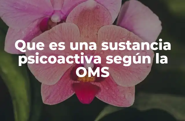 Cómo la OMS clasifica las sustancias psicoactivas