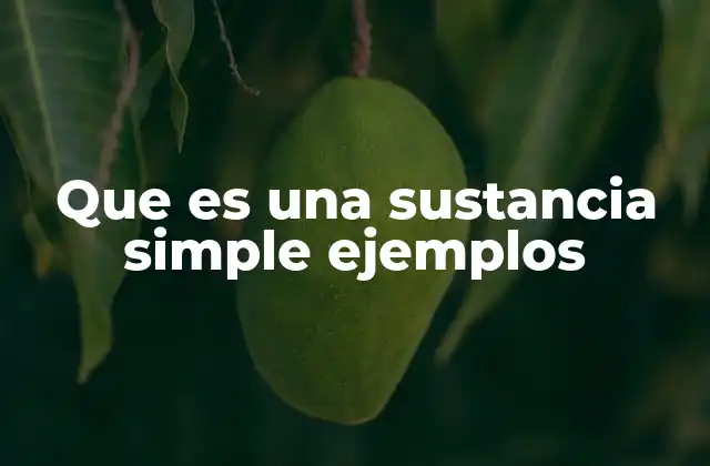 Que es una Sustancia Simple Ejemplos