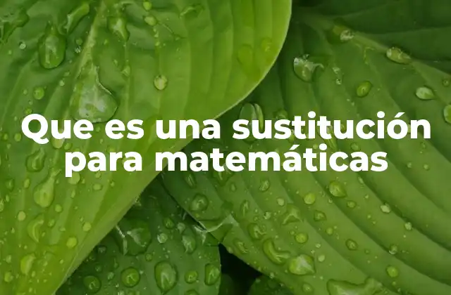 La importancia de la sustitución en la resolución de problemas
