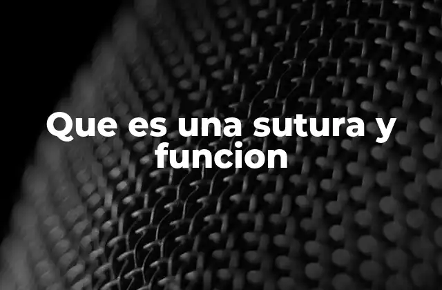 Que es una Sutura y Funcion