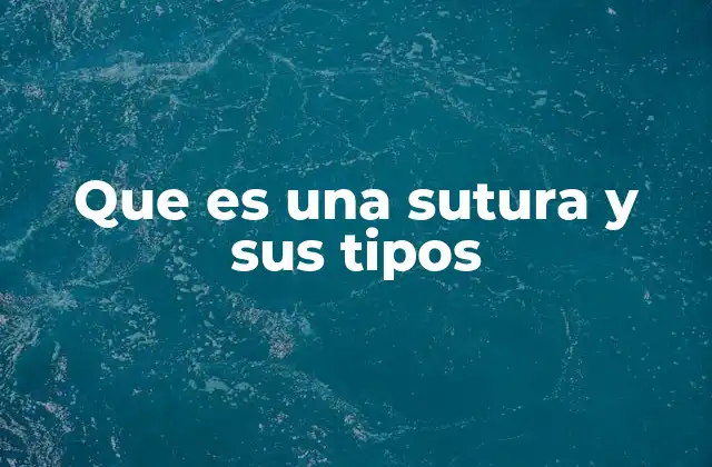 Que es una Sutura y Sus Tipos