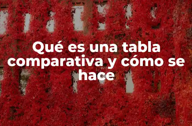 Qué es una Tabla Comparativa y Cómo Se Hace