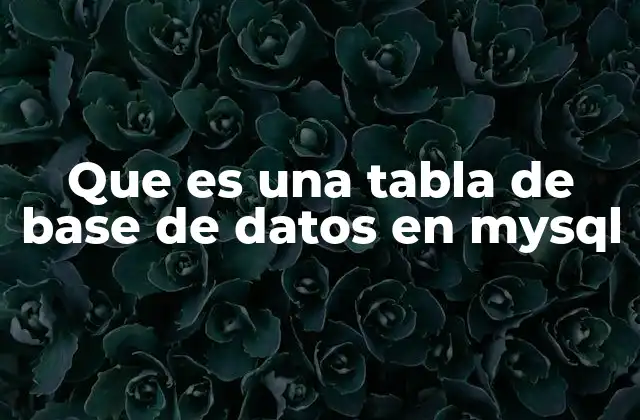 La estructura básica de una tabla en MySQL