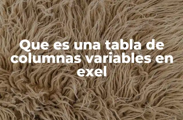 Que es una Tabla de Columnas Variables en Exel