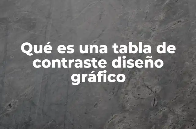 Qué es una Tabla de Contraste Diseño Gráfico