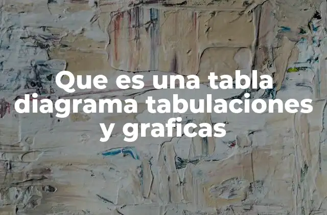 Que es una Tabla Diagrama Tabulaciones y Graficas