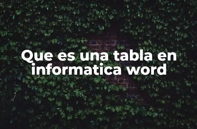 Organización y estructura de las tablas en Word