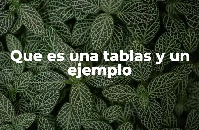 Que es una Tablas y un Ejemplo