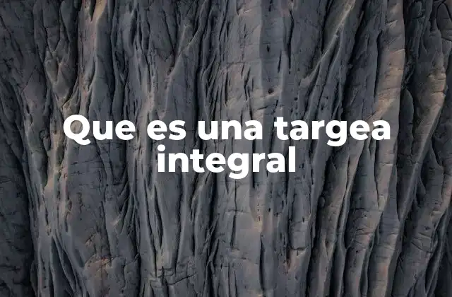 Que es una Targea Integral