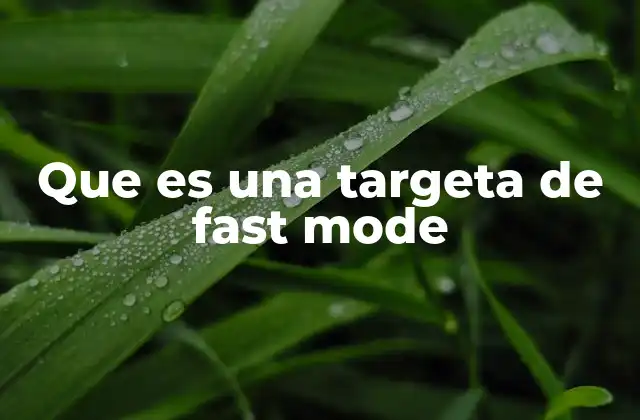 Que es una Targeta de Fast Mode