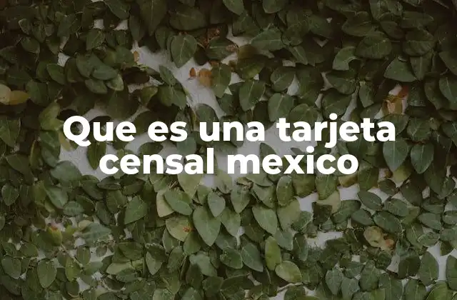 Que es una Tarjeta Censal Mexico