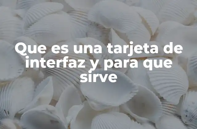 Que es una Tarjeta de Interfaz y para que Sirve