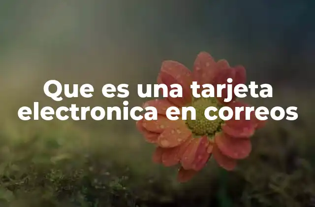 Que es una Tarjeta Electronica en Correos