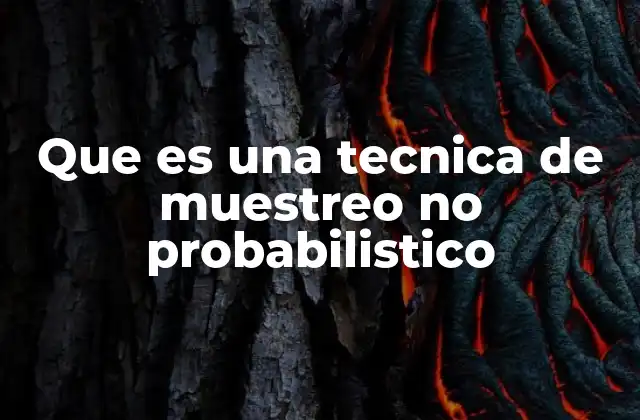 Que es una Tecnica de Muestreo No Probabilistico